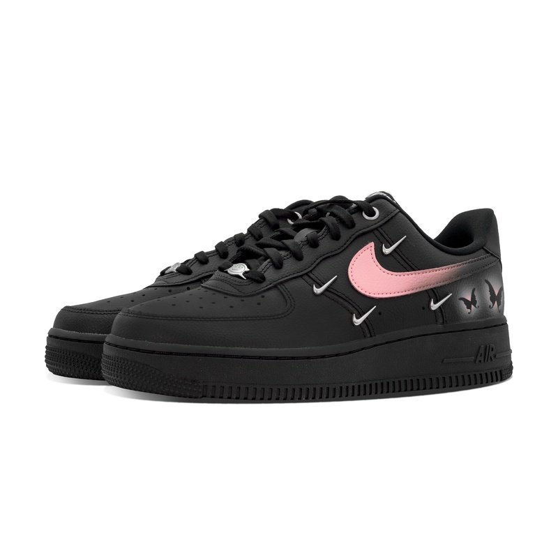Custom Air Force 1 Shoes Black Pink Shadow Butterfly - Image 3