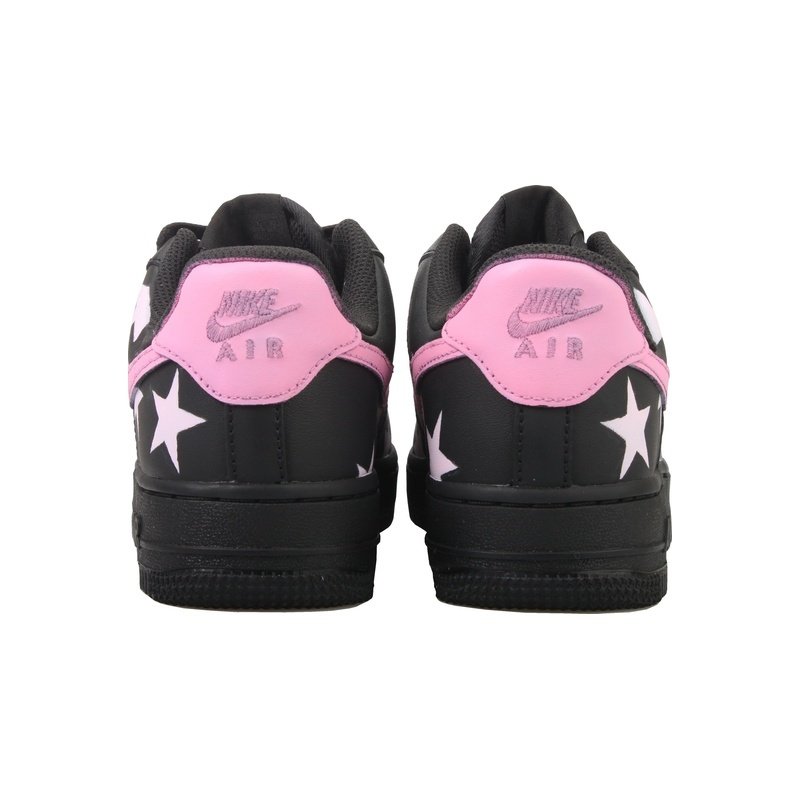 Custom Air Force 1 Shoes Black Pink Starry Night - Image 4