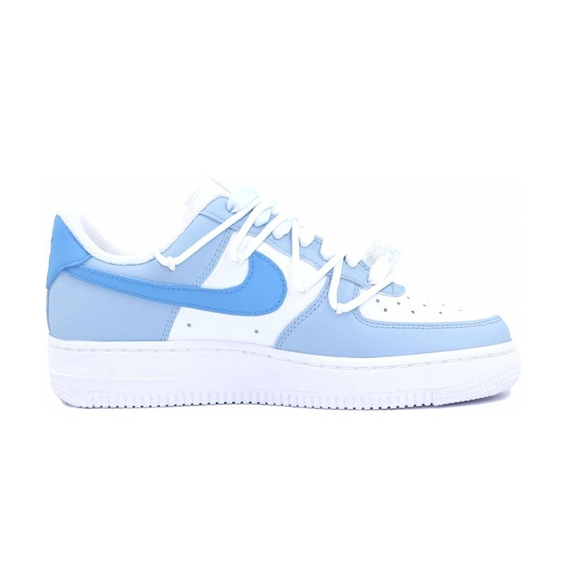 Custom Air Force 1 Shoes Blue White Sea Salt Milk Rabbit - Image 2