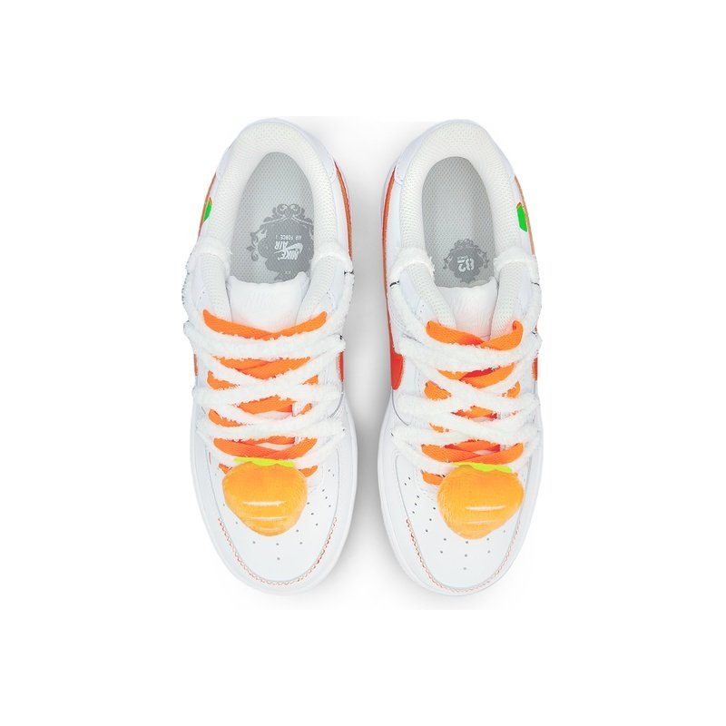 Custom Air Force 1 Shoes Orange White Carrot Head - Image 5