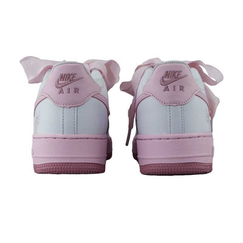Custom Air Force 1 Shoes Pink Beige Bowknot Charm - Image 4