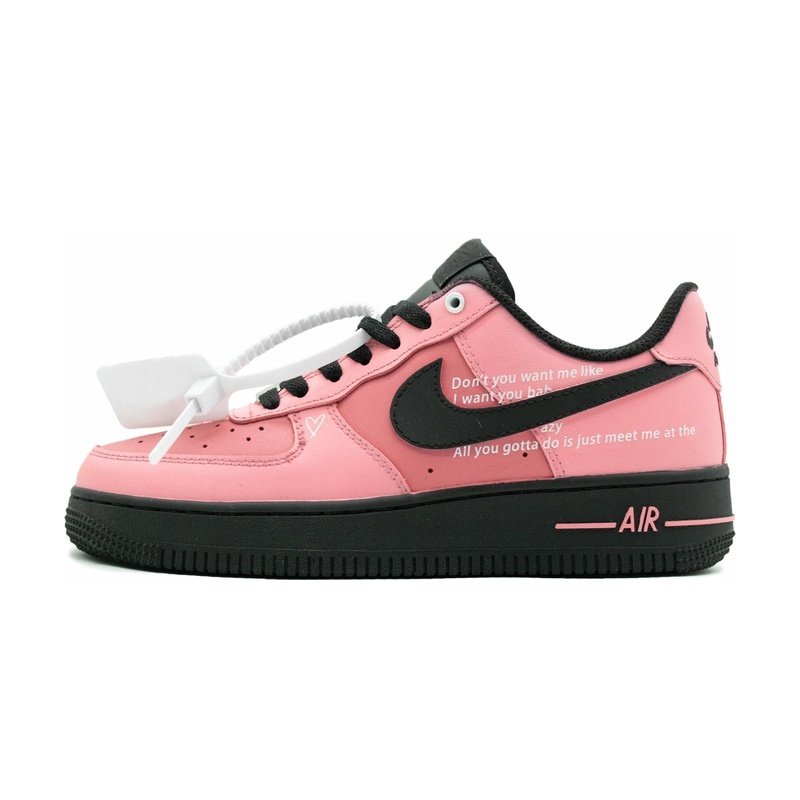 Custom Air Force 1 Shoes Pink Black Sweet Heart - Image 2
