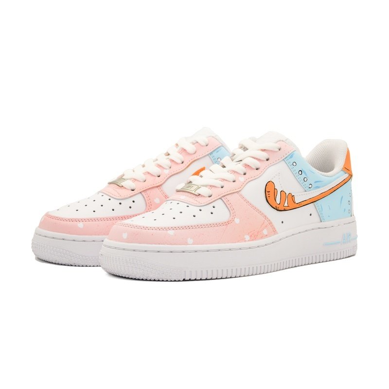 Custom Air Force 1 Shoes Pink Blue Sailor Deer - Image 3