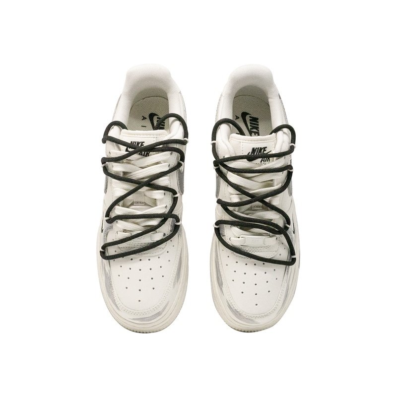 Custom Air Force 1 Shoes White Gray Industrial Street - Image 4