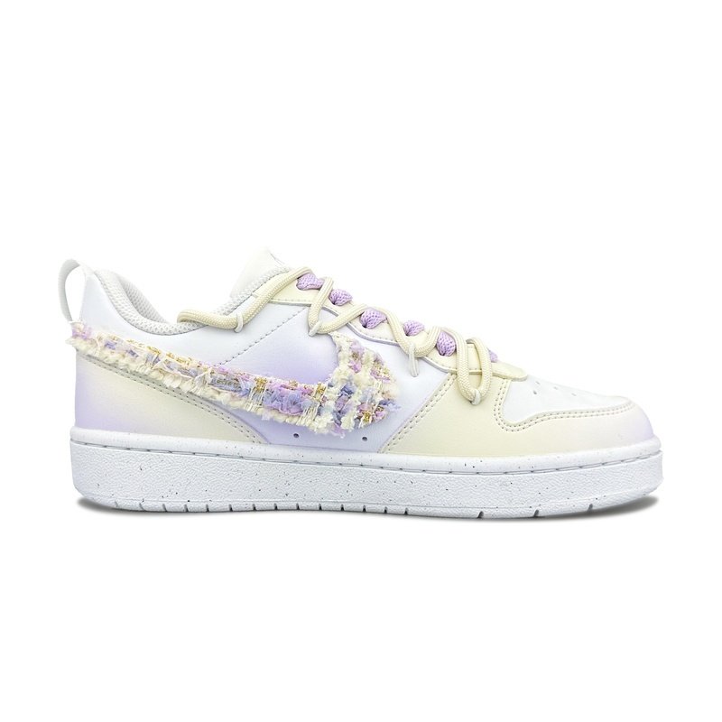 Custom Court Shoes Beige Purple Bubble Cake - Image 2