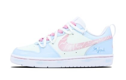 Custom Court Shoes Blue Pink Sea Mist