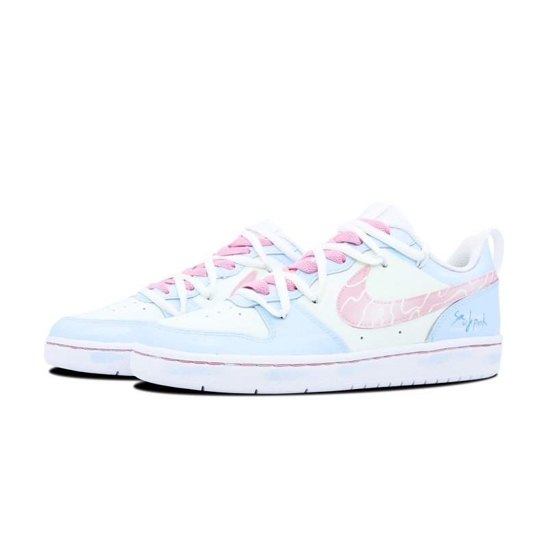 Custom Court Shoes Blue Pink Sea Mist - Image 3