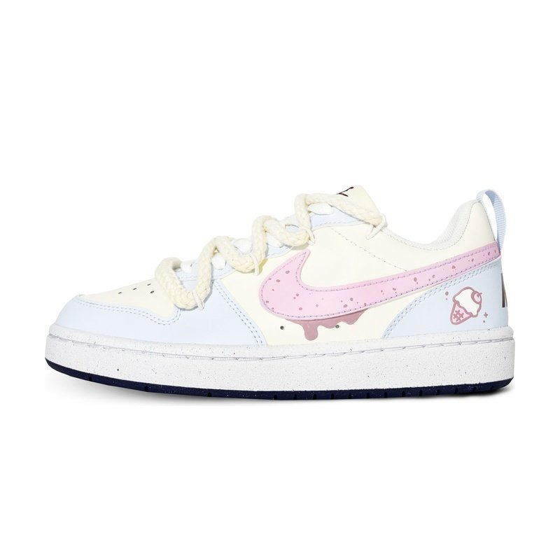 Custom Court Shoes Blue Yellow Ice Cream Delight