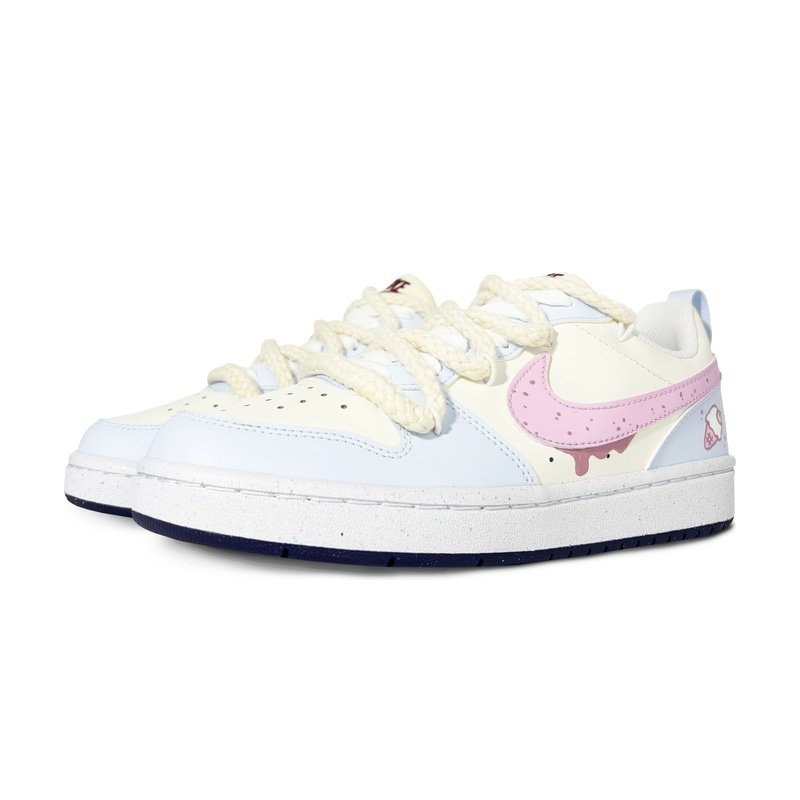 Custom Court Shoes Blue Yellow Ice Cream Delight - Image 3