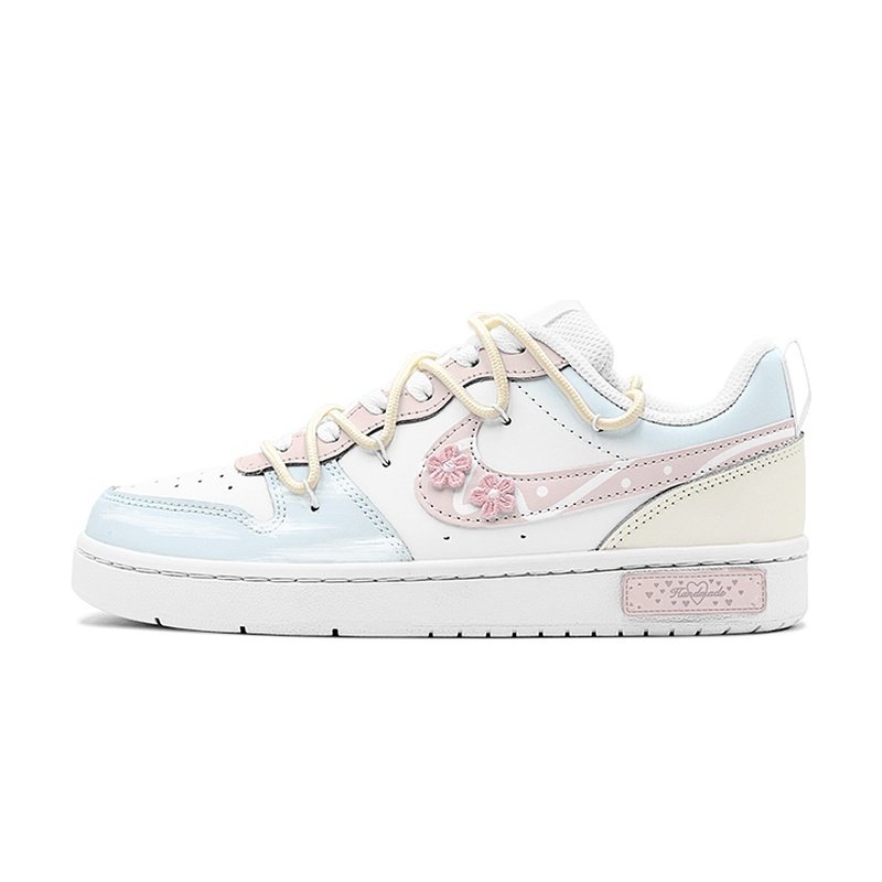 Custom Court Shoes Pink Cyan Spring Island