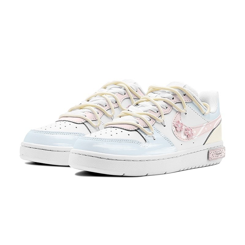 Custom Court Shoes Pink Cyan Spring Island - Image 3