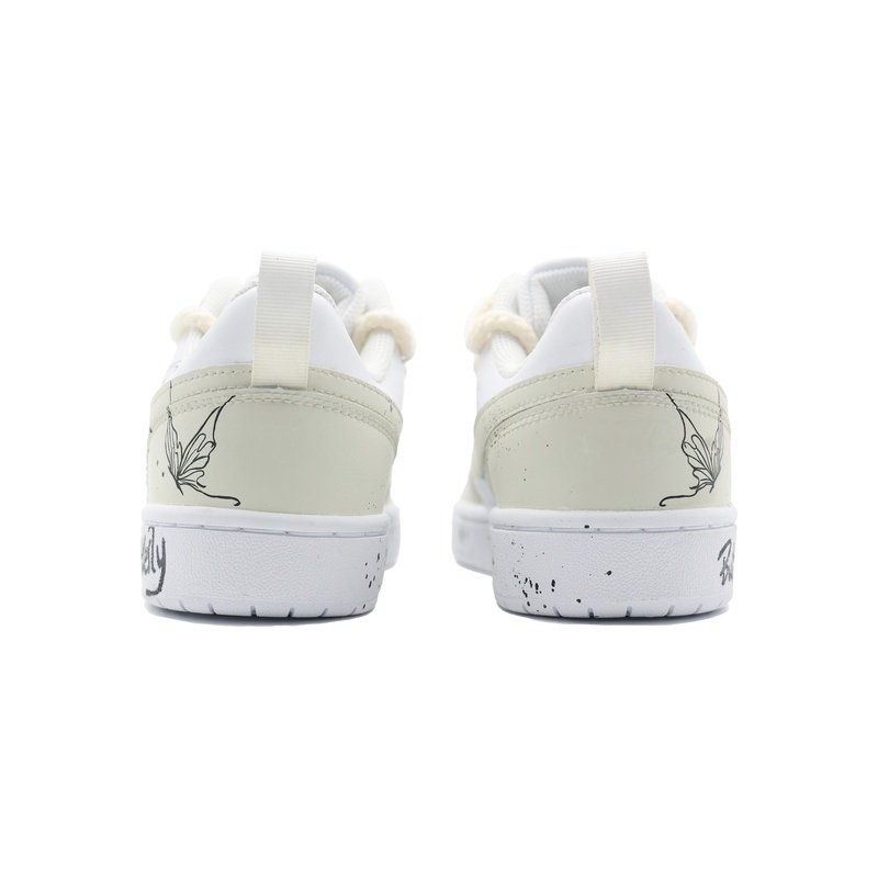 Custom Court Shoes White Black Butterfly Sketch - Image 4