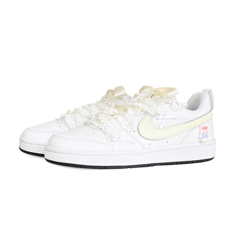 Custom Court Shoes White Yellow Little Rabbit Diary - Image 3
