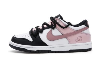Custom Dunk Shoes Black White Anime Kitty