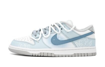Custom Dunk Shoes Blue White Graffiti Angel