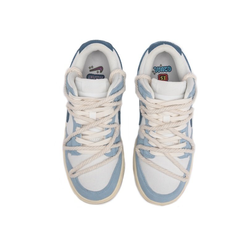 Custom Dunk Shoes Navy Blue Rope Deconstruction - Image 4