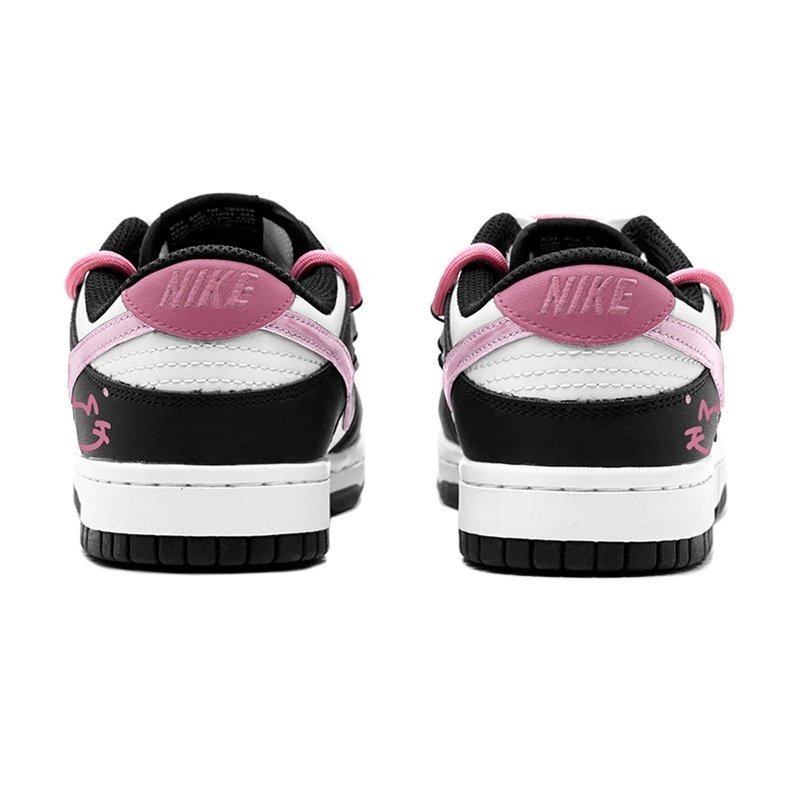 Custom Dunk Shoes Pink Black Cat Graffiti - Image 4