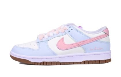 Custom Dunk Shoes Pink White Spring Garden