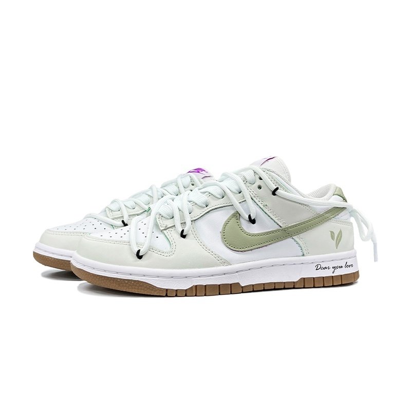 Custom Dunk Shoes White Green Spring Breeze - Image 3