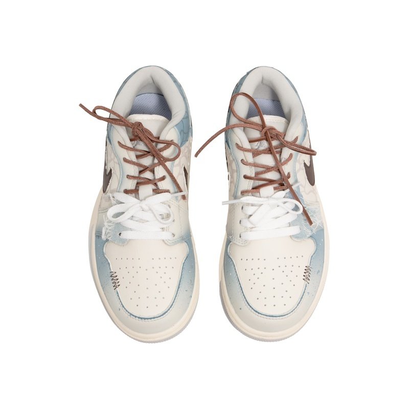 Custom Jordan Shoes Beige Cyan Urban Vibe - Image 4