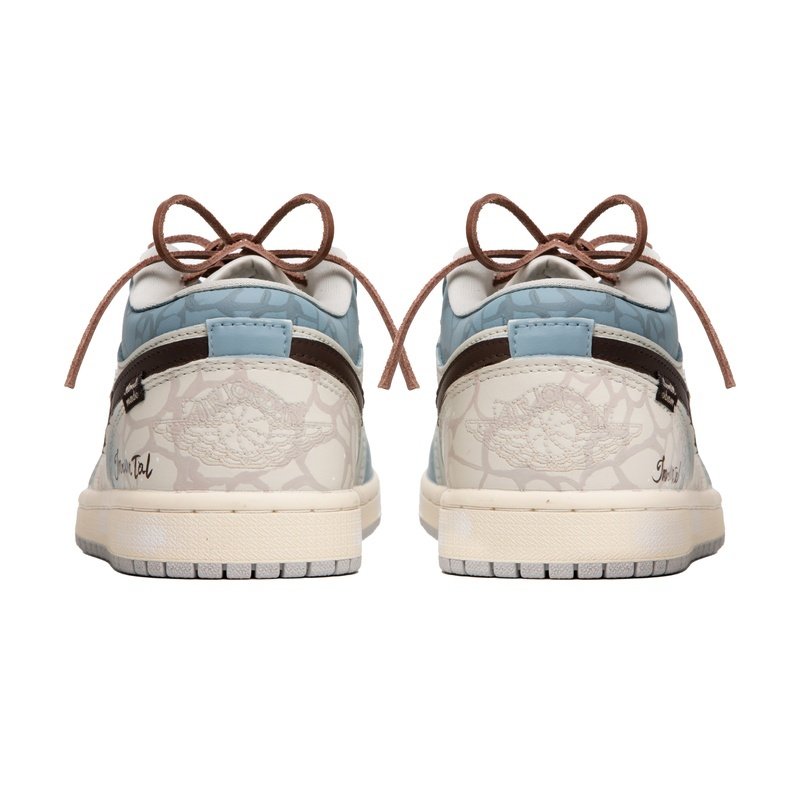 Custom Jordan Shoes Beige Cyan Urban Vibe - Image 5