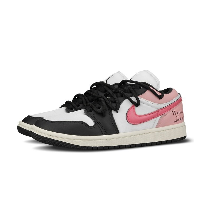 Custom Jordan Shoes Black Pink My Heart - Image 3