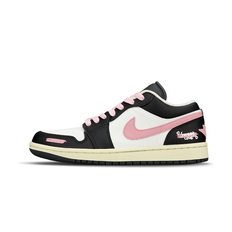 Custom Jordan Shoes Black White Pink Cool Berry