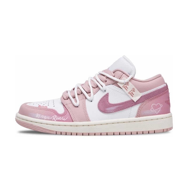 Custom Jordan Shoes Pink White Cherry Love