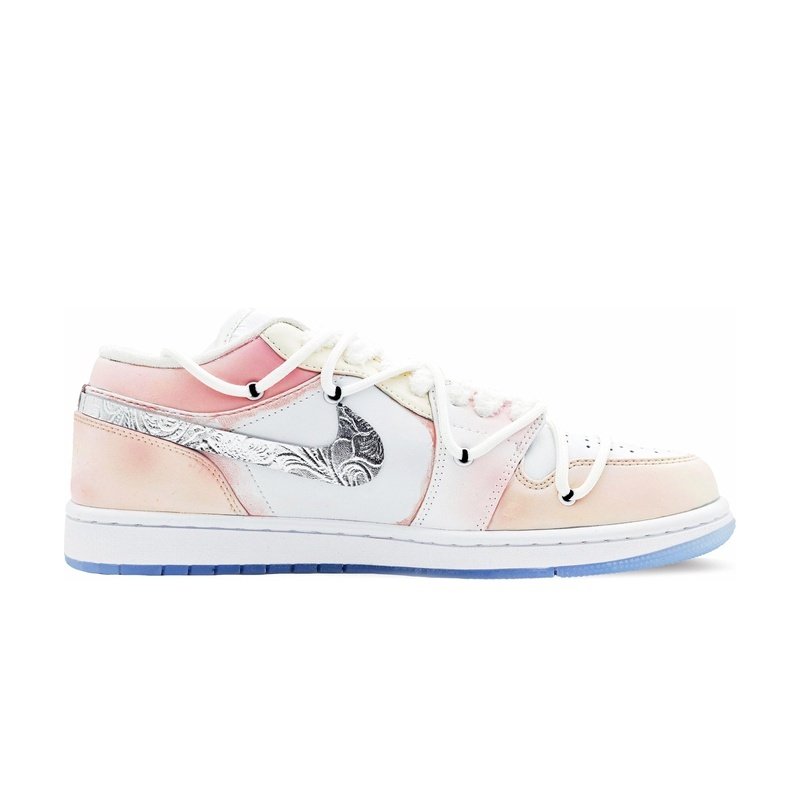 Custom Jordan Shoes Pink White Romantic Lover - Image 2