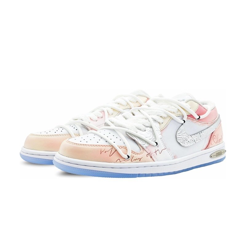 Custom Jordan Shoes Pink White Romantic Lover - Image 3