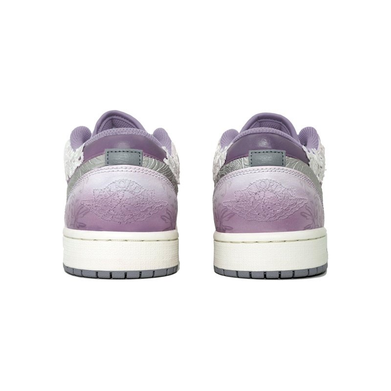 Custom Jordan Shoes Purple Ivory Silk Sophistication - Image 4