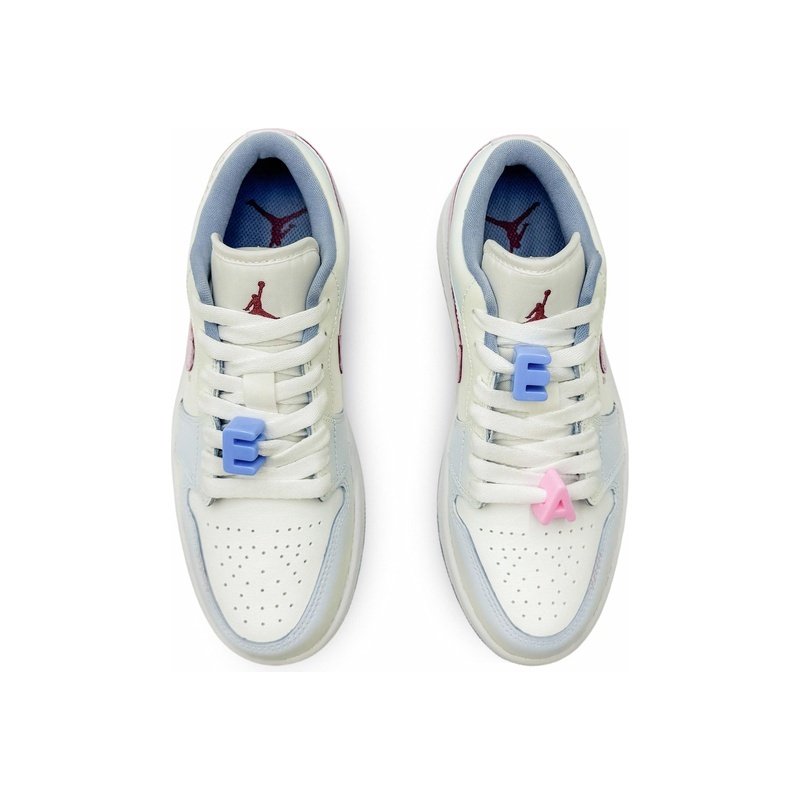 Custom Jordan Shoes White Blue Gentle Whisper - Image 4